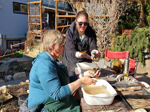 Outdoor stone carving workshops Nelson BC, hands-on session